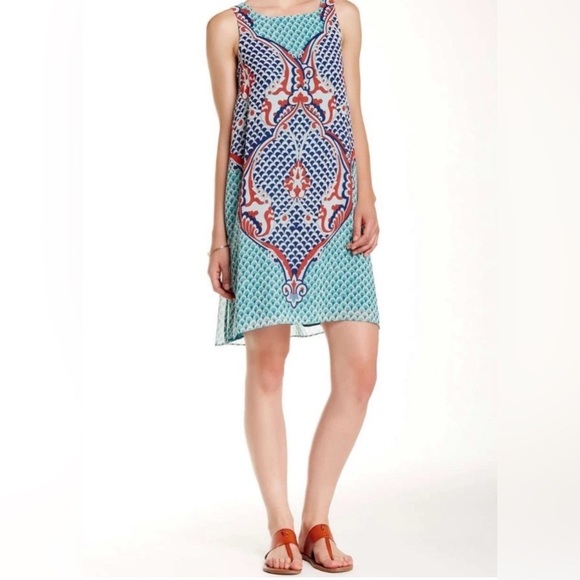 MAX STUDIO Multi-Color Sleeveless Sheath Womens Dress Size S A Line Scarf Dress - Picture 3 of 14